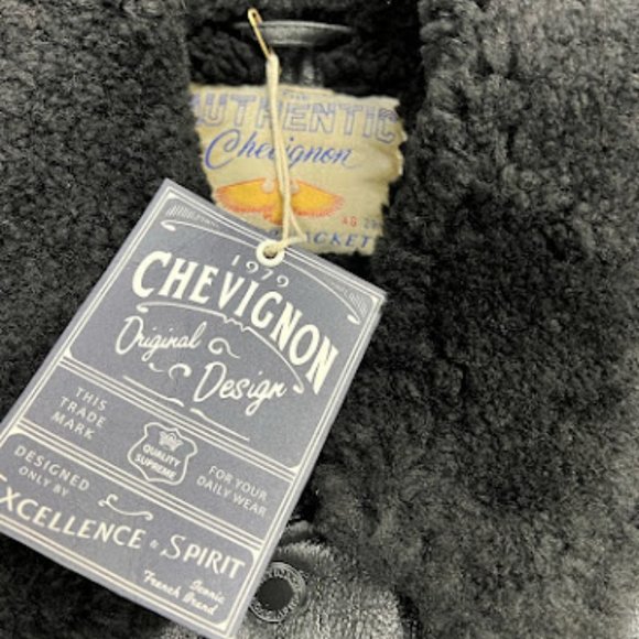 Chevignon Men's Aviator Black Leather Jacket Size XXL - Picture 8 of 14